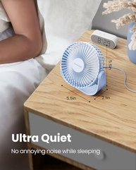 Ventilador de Mesa USB Gaiatop 5,5" com 3 Velocidades e Rotação 90° - Silencioso e Portátil - imagem 5