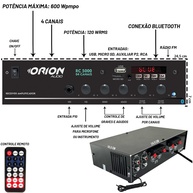 Som Ambiente Completo: RC5000 + 8 Caixas 55W - imagem 2