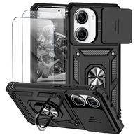Capa Xiaomi Poco X7 Pro 5G Premium: Proteção Total com Janela Deslizante e Suporte Integrado - Preto - imagem 1