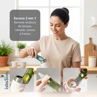 Kit de Limpeza Completa IstoSim – 6 Peças com Escova 3 em 1, Silicone 360°, Canudos e Ganchos - imagem 5