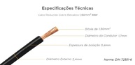 Cabo Automotivo Belcabos 1,50mm² DIN 72551-6 - Resistente -40°C a +105°C (25m Azul) - imagem 4