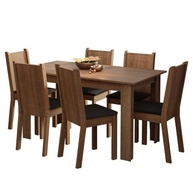 Conjunto de Sala de Jantar Analu Madesa - Mesa com Tampo de Madeira e 6 Cadeiras Rustic/Preto - imagem 4