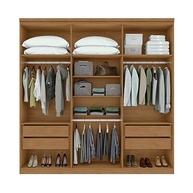 Guarda-Roupa 6 Portas 4 Gavetas em MDF Alonzo Amêndoa Clean/Off White - Design Moderno e Funcionalidade Completa - imagem 4