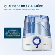 Umidificador de Ar Mondial Comfort Air 6 Ultrassônico 4L Bivolt Branco/Azul - Melhore o Clima do seu Lar - imagem 3