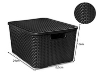 Kit com 6 Caixas Organizadoras Rattan 7L com Tampa Preta - Multiuso e Decorativa - imagem 3