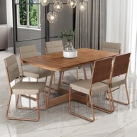 Conjunto de Sala de Jantar Charlotte 6 Cadeiras - Design Moderno e Conforto Duradouro - imagem 2