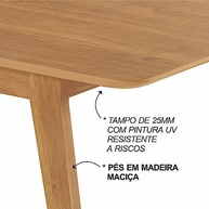 Mesa de Jantar Retangular 6 Lugares Elegance Cinamomo – Design Sofisticado e Durabilidade - imagem 5