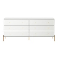 Cômoda com 6 Gavetas Jasper 180cm - Design Moderno Branco com Dourado - imagem 2