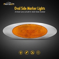 Kit 10 Luzes Marcadoras LED Âmbar Partsam 6-5/8" Cromadas - Segurança e Estilo para seu Caminhão - imagem 3