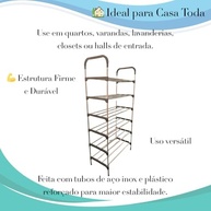 Sapateira Multiuso de Aço Inox 6 Andares - Organize com Estilo e Praticidade - imagem 5