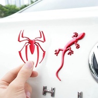 Kit 6 Emblemas Aranha 3D Adesivos Universais para Carro, Moto e SUV - Prata, Vermelho e Preto - imagem 3