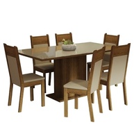 Conjunto de Jantar com Mesa de Vidro e 6 Cadeiras - Design Moderno e Conforto para sua Sala - imagem 4