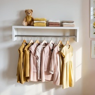 Cabideiro de Parede com Prateleira 60 cm – Arara para Roupas em MDF Branco com Montagem Fácil - imagem 1