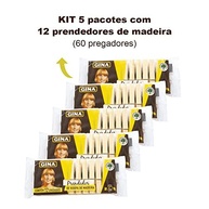 Prendedores de Madeira Gina para Roupas e Tecidos - 60 Unidades | Sustentáveis, Resistentes e Multiuso - imagem 3
