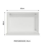 Armário Aéreo Madesa Acordes 60cm com Nicho para Microondas - Design Moderno em MDF Branco - imagem 3