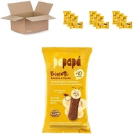 Kit 12 Biscoitos de Banana e Cacau 60g - Biscotti Papapá | Snack Saudável e Delicioso - imagem 1