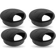 4x Acabamento Passa Fio Mesa 60mm - Organizador de Cabos Preto com Tampa Removível - imagem 1