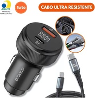 Carregador Veicular Turbo 60W USB-C + USB-A: Duas Entradas Super Rápido para iOS e Android - imagem 4