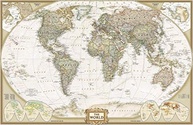Mapa Mundi Vintage 60x92cm - Tela Canvas com Qualidade Museu para Decoração Elegante - imagem 2