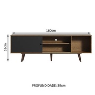 Rack Madesa Dubai para TV até 65" com Design Rustic/Preto - Moderno e Funcional - imagem 4