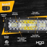 Barra LED 390W 6500K Curva 8D 56cm: Iluminação Potente para Seu Veículo Off-Road - imagem 3