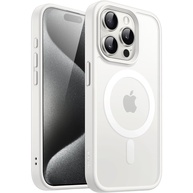 JETech Capa Magnética para iPhone 15 Pro Max (6.7") - MagSafe, Fosca Translúcida, Fina e Anti-Choque (Branco) - imagem 1