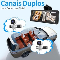 Câmera Dupla para Bebê no Carro 1080P HD com Tela 6.9" e Visão Noturna - imagem 3