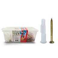 Sfor Bucha MU 10 com Parafuso Chipboard 6x70mm: Fixação Universal e Segura (Kit 80 Peças) - imagem 1