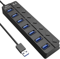 Hub USB 3.0 Premium: 7 Portas com Botões Individuais e LED para Máxima Velocidade (5Gbps) - imagem 2