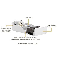 Cama Montessoriana Infantil Branca 70x150cm - imagem 2