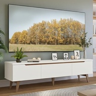 Rack para TV até 75" Madesa Reims 2P+1G - Design Moderno em Branco - imagem 3