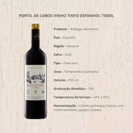 Portil de Lobos Vinho Tinto Espanhol 750Ml - imagem 1