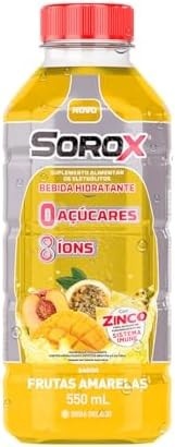 Sorox Frutas Amarelas Bebida Hidratante Zero Açúcar com 8 Íons e Zinco para Imunidade, Baixa Caloria, Eletrolitos para Hidratação e Energia, Refrescante e Nutritiva 550ml - imagem 2