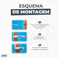 Sfor Bucha MU 10 com Parafuso Chipboard 6x70mm: Fixação Universal e Segura (Kit 80 Peças) - imagem 5