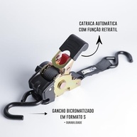 Catraca Retrátil Automática 800kg: Amarração Segura e Rápida para Sua Carga! - imagem 5