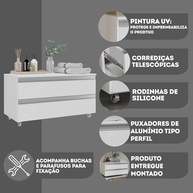 GABINETE JOIA 80CM 02 GAVETAS Branco Inteiro - imagem 3