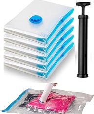 Kit 3 Sacos a Vácuo Impermeável 80x100cm com Bomba - Organize e Compacte Roupas, Cobertores e Mala de Viagem - imagem 2