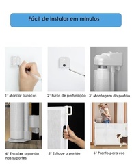 Grade de Proteção Retrátil 86x150cm para Pets e Bebês | Segurança Inteligente para Escadas e Portas - imagem 4