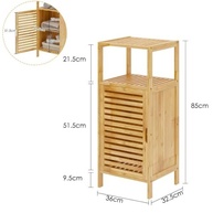 Armário de Bambu HEIMON 87cm - Organizador Multifuncional para Banheiro, Cozinha e Lavanderia - imagem 4