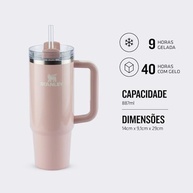 Stanley Copo Quencher 2.0 887 ml - Isolamento Térmico Avançado com Canudo e Tampa 3 em 1 - imagem 5