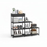 Sapateira Organizadora 9 Andares Multiuso - Estante Vertical 62x21x94cm Preta - imagem 2