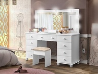 Penteadeira LX Camarim 9 Gavetas com LED, Espelho e Banqueta – Organize seu Espaço com Estilo - imagem 2
