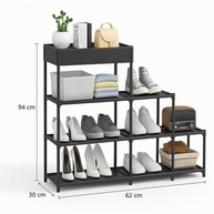 Sapateira Organizadora 9 Andares Multiuso - Estante Vertical 62x21x94cm Preta - imagem 4