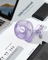 Ventilador de Mesa USB Gaiatop 5,5" com 3 Velocidades e Rotação 90° - Silencioso e Portátil - imagem 3