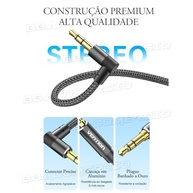 Cabo Auxiliar P2 90° VENTION 1m: Áudio HIFI Estéreo, Nylon Resistente e Conectores Banhados a Ouro - imagem 4