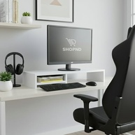 Suporte para Monitor Elevado Mesa Home Office Gamer - Design Ergonômico em MDF 90cm Branco - imagem 3