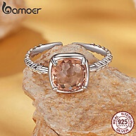 Anel de Noivado Laranja Bamoer: Elegância em Prata 925 - imagem 2