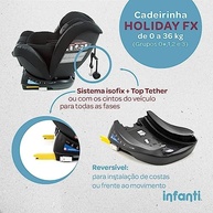 Cadeirinha Infanti Holiday FX Isofix 0-36kg Black Intense: Segurança e Conforto do Nascimento aos 10 Anos - imagem 5