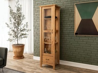 Cristaleira Bella Carvalho com 1 Porta de Vidro e 1 Gaveta – Design Sofisticado para Ambientes Modernos - imagem 1