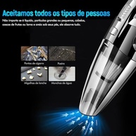 Aspirador de Pó Portátil Sem Fio 120W: Potência Máxima para Carro e Casa | Seco/Úmido, Recarregável, Filtro Lavável + 6 Acessórios - imagem 5